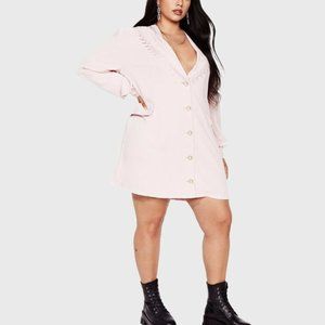 New Nasty Gal Lace Collar Oversized Pink Blazer Dress Women Size 14